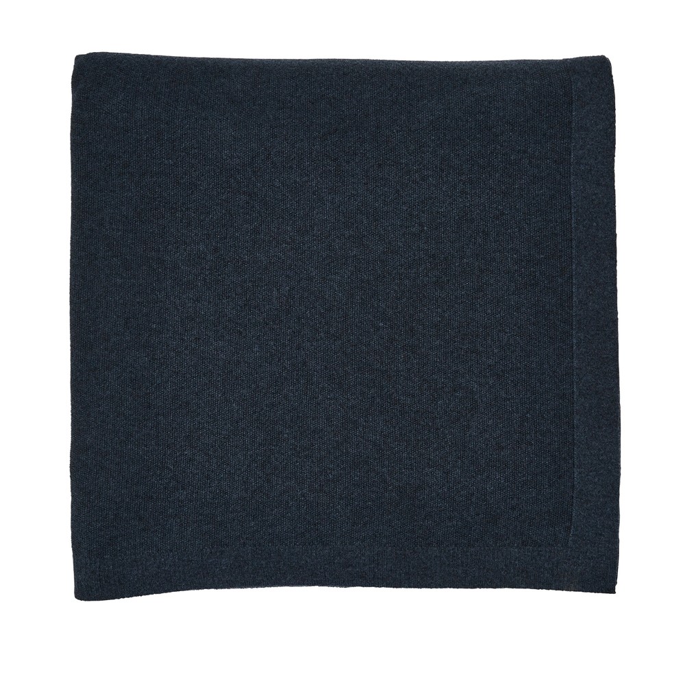 Lambswool Plain Knitted Throw by Zoffany in Reign Blue